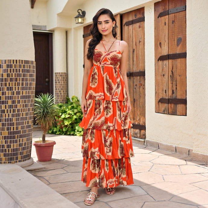 Enchanted Printed Tiered Dress